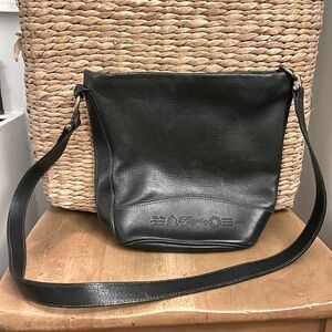 FOSSIL BLACK LEATHER CROSSBODY BAG
